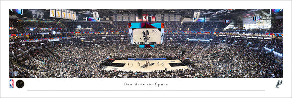 San Antonio Spurs NBA Game Night at Frost Bank Center Panoramic Poster Print - Blakeway Worldwide