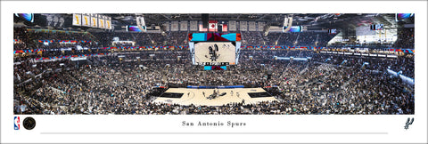 San Antonio Spurs NBA Game Night at Frost Bank Center Panoramic Poster Print - Blakeway Worldwide