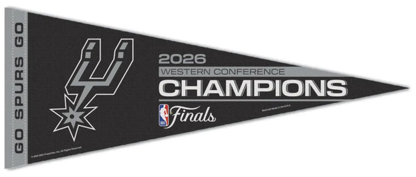 San Antonio Spurs 2026 NBA Western Conference Champions Premium Felt Collector's Pennant - Wincraft