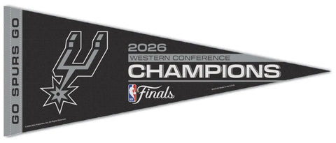 San Antonio Spurs 2026 NBA Western Conference Champions Premium Felt Collector's Pennant - Wincraft
