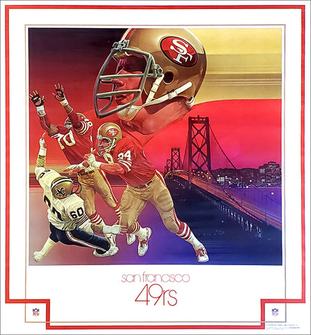 San Francisco 49ers 1979 NFL Theme Art Poster by Chuck Ren - DAMAC Inc.