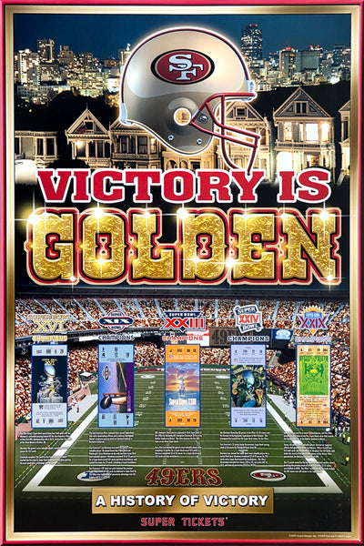 San Francisco 49ers "History of Victory" 5-Time Super Bowl Champions Commemorative Poster - Action Images