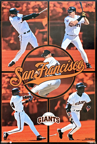 San Francisco Giants "Superstars" Poster (Bonds, Kent, Snow, Beck, Hill) - Costacos 1997