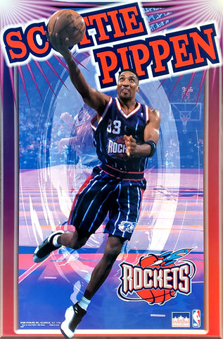 Scottie Pippen "Flash" Houston Rockets NBA Action Poster - Starline Inc. 1999
