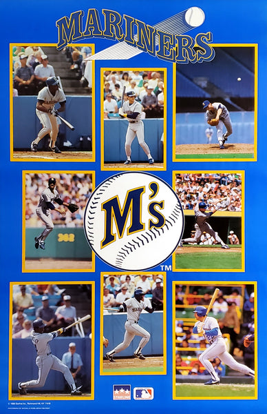 Seattle Mariners "Superstars" 8-Player MLB Action Poster (1988) - Starline Inc.