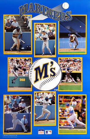 Seattle Mariners "Superstars" 8-Player MLB Action Poster (1988) - Starline Inc.
