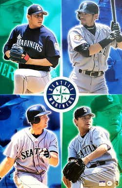 Seattle Mariners "Superstars" Poster (Olerud, Ichiro, Garcia, Sasaki) - Starline 2001