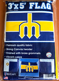 Seattle Mariners "Trident" (1977-80) Cooperstown Collection MLB Baseball Deluxe-Edition 3'x5' Flag - Wincraft