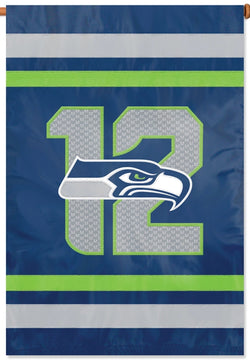 Seattle Seahawks 12th-Man Official NFL 28x44 Premium Applique Wall Banner - Party Animal