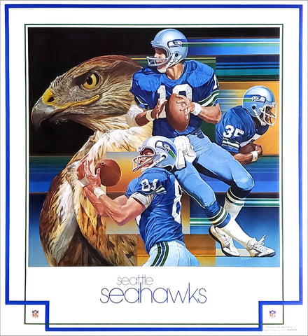 Seattle Seahawks 1979 NFL Theme Art Poster by Chuck Ren - DAMAC Inc.