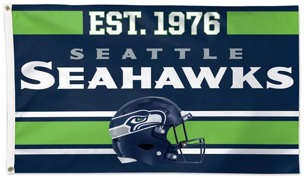 Seattle Seahawks Helmet-and-Wordmark-Style Official NFL Football Team 3' x 5' Flag - Wincraft Inc.