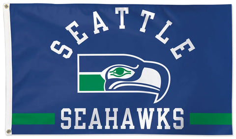 Seattle Seahawks Retro 1970s Logo and Text Style Official NFL Football Team Deluxe 3' x 5' Flag - Wincraft Inc.