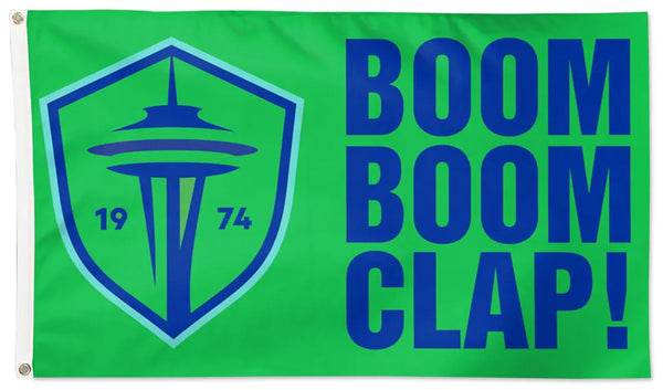 Seattle Sounders "BOOM BOOM CLAP!" MLS Soccer Deluxe-Edition 3'x5' Team Flag - Wincraft