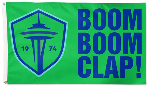 Seattle Sounders "BOOM BOOM CLAP!" MLS Soccer Deluxe-Edition 3'x5' Team Flag - Wincraft