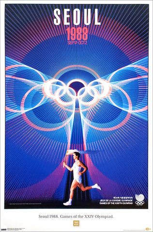 Seoul 1988 Summer Olympic Games Official IOC Commemorative Poster Reproduction - Trends