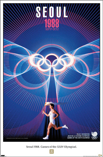 Seoul 1988 Summer Olympic Games Official IOC Commemorative Poster Reproduction - Trends