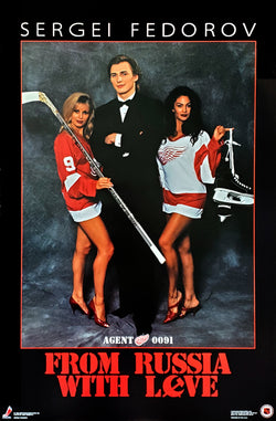 Sergei Fedorov "From Russia With Love" Detroit Red Wings Poster - Costacos 1992