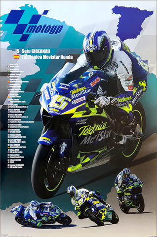 Sete Gibernau "Honda Superstar" MotoGP Motorcycle Racing Poster - Pyramid 2004