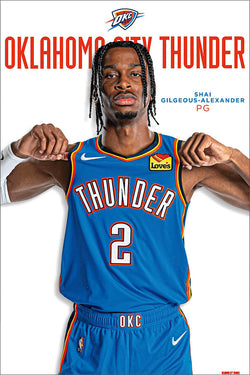 Shai Gilgeous-Alexander "Superstar" Oklahoma City Thunder NBA Basketball Official Poster - Costacos Sports