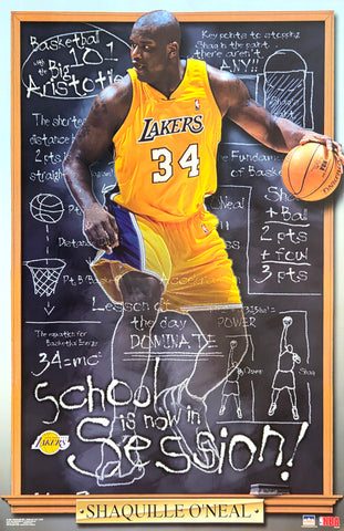 Shaquille O'Neal "Blackboard Shaq" Los Angeles Lakers Poster - Starline 2001