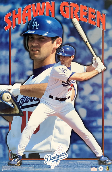 Shawn Green "Dodgers Blue" Los Angeles Dodgers MLB Action Poster - Starline 2000