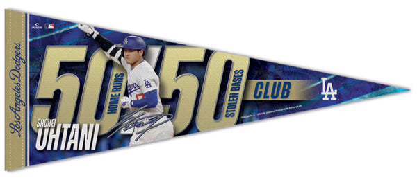 *SHIPS 11/11* Shohei Ohtani "50-50 Club" Los Angeles Dodgers Official Premium Felt Pennant - Wincraft 2024