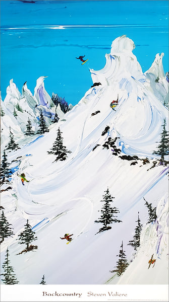 Skiing "Backcounrty" Art Print Poster by Steven Valiere - Bruce McGaw Graphics 2005