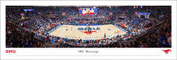 SMU Mustangs Basketball Moody Coliseum Game Night Panoramic Poster Print - Blakeway