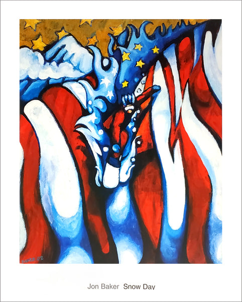 Snowboarding "Snow Day" by Jon Baker Poster Print - Surfing Artists Int'l 2005