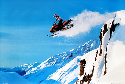 Snowmobile "Airborne" (Snow Machine Racing) Action Poster - GB Eye