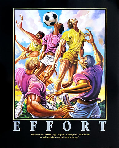Soccer "Effort" Motivational Poster Print by Ernie Barnes - The Art Department
