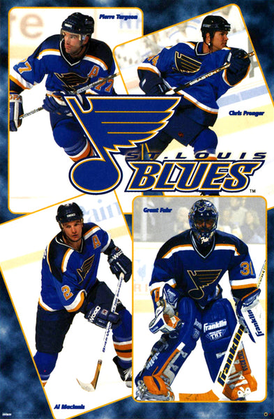 St. Louis Blues "Four Stars" Poster (Fuhr, Pronger, MacInnis, Turgeon) - Costacos 1998