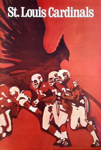 St. Louis Cardinals NFL Collectors Series Vintage Original Theme Art Poster (1968)