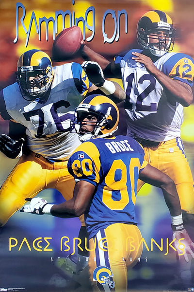 St. Louis Rams "Ramming On" (1998) Pace, Bruce, Banks Poster - Costacos Sports