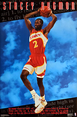 Stacey Augmon "Soar" Atlanta Hawks 1992 NBA Theme Action Poster - Costacos Final Stock Collection