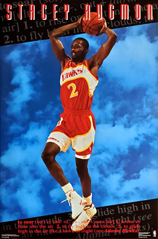 Stacey Augmon "Soar" Atlanta Hawks 1992 NBA Theme Action Poster - Costacos Final Stock Collection