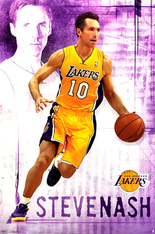 Steve Nash "Golden Star" Los Angeles Lakers NBA Action Poster - Costacos 2012