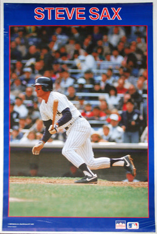 Steve Sax "Superstar" New York Yankees MLB Baseball Action Poster - Starline 1989