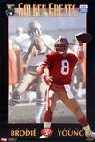 Steve Young and John Brodie "Golden Greats" San Francisco 49ers 1994 NFL Action Poster - Costacos Final Stock Collection