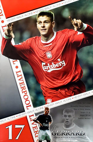 Steven Gerrard "Goal!" Liverpool FC Football Soccer Action Poster - U.K. 2003