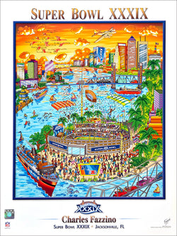 Super Bowl XXXIX (Jacksonville 2005) Official Commemorative Pop Art Poster - Charles Fazzino