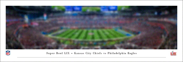 *SHIPS 2/22* Super Bowl LIX (2025) Eagles vs. Chiefs Opening Kickoff at Caesars Superdome in New Orleans Panoramic Poster Print - Blakeway