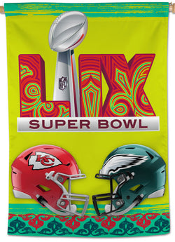 Super Bowl LIX (New Orleans 2025) "Dueling Helmets" Chiefs vs. Eagles 28x40 BANNER - Wincraft