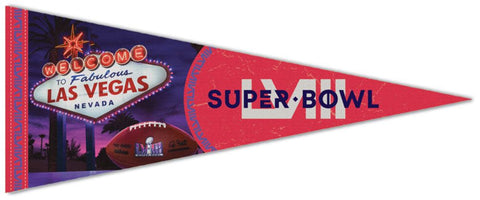 *SHIPS 2/22* Super Bowl LVIII (Las Vegas 2024) Official Premium Felt Commemorative Event Pennant - Wincraft