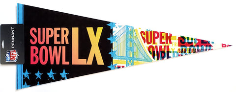 Super Bowl LX (San Francisco Bay Area 2026) Official Premium Felt Event PENNANT - RICO Inc.
