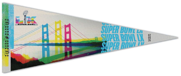 Super Bowl LX (San Francisco Bay Area 2026) Official Premium Felt Event PENNANT - Wincraft
