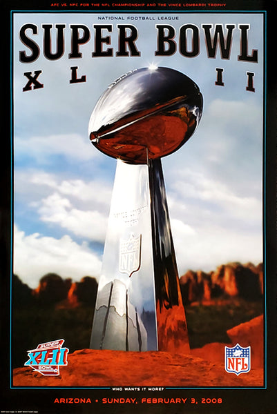 Super Bowl XLII (Arizona 2008) Official NFL 24x36 Event Poster - Action Images