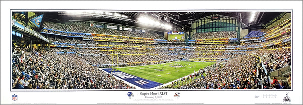 Super Bowl XLVI (New York Giants 21, Patriots 17) Panoramic Poster Print - Everlasting 2012