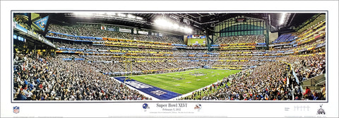 Super Bowl XLVI (New York Giants 21, Patriots 17) Panoramic Poster Print - Everlasting 2012