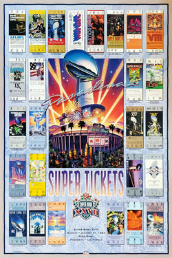 Super Bowl XXVII (1993) "Super Tickets" NFL Championship History Poster - Action Images